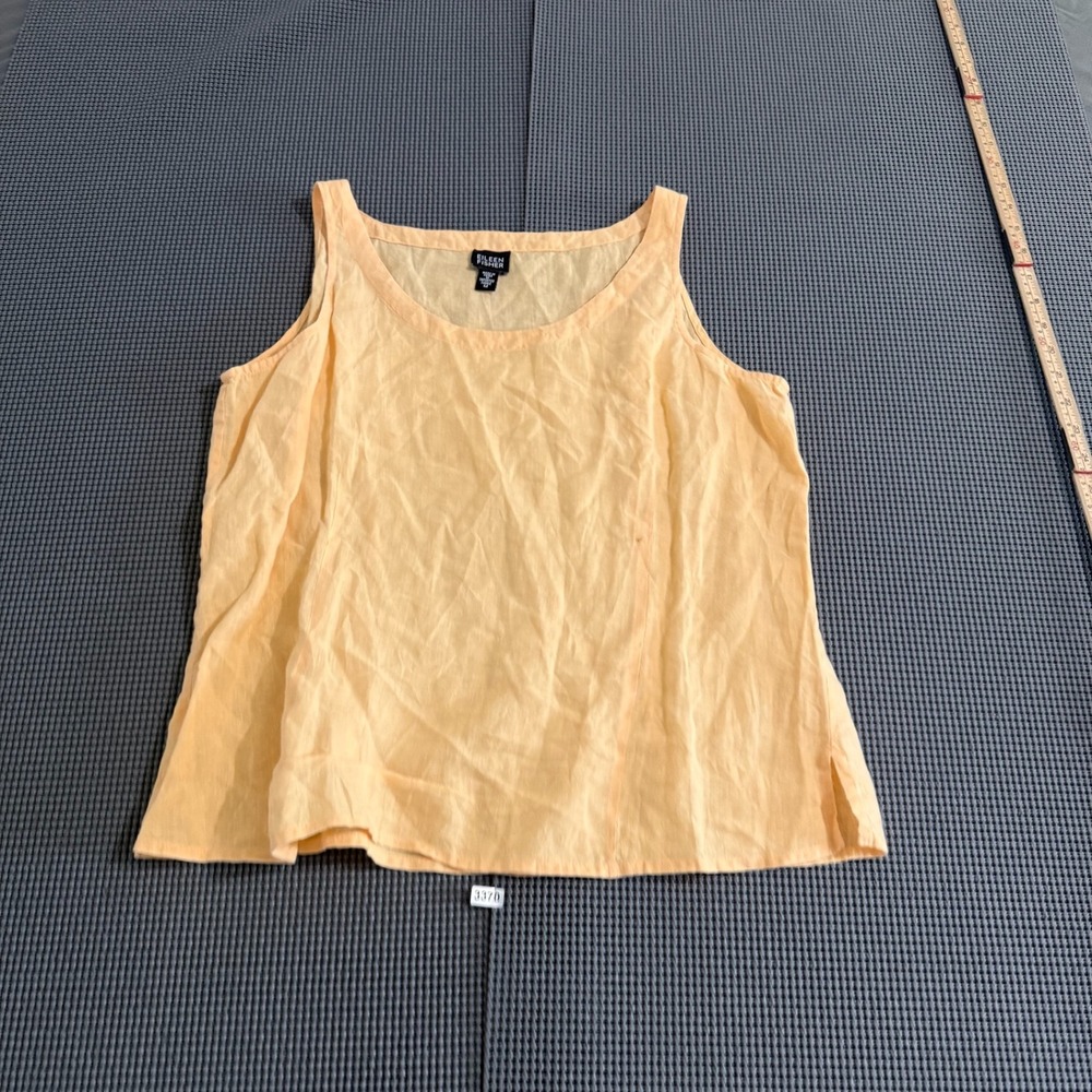 Eileen Fisher Womens Peach Scoop Neck Sleeveless Tank Top Size M